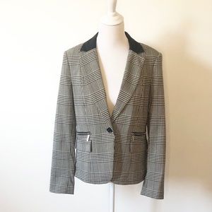 MICHAEL BY MICHAEL KORS HOUNDSTOOTH BLACK & WHITE BLAZER